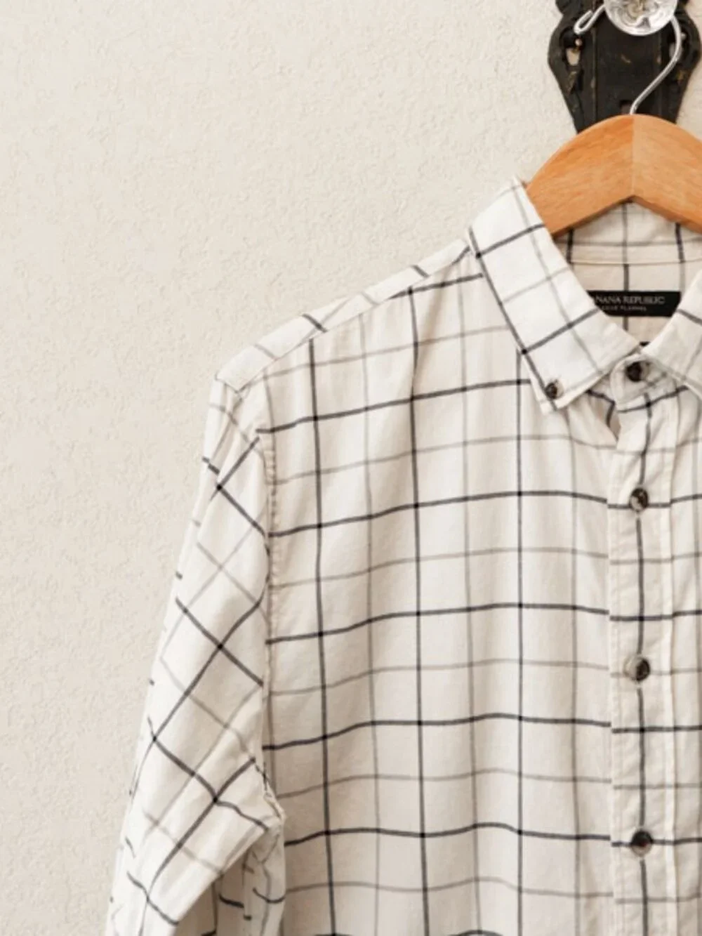 Banana Republic Luxe Flannel Untucked Slim Fit Plaid Button Down Shirt Medium